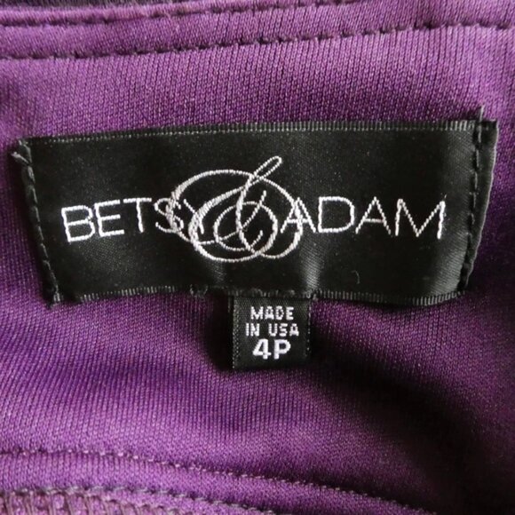 Betsy & Adam Gown Sweetheart Wine Berry Padded Bra Lined Back Zipper Rhinestones - Picture 8 of 10